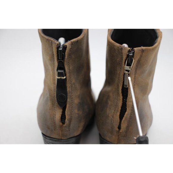 Rag & Bone Boots Newbury Women's 38.5 / 8.5 Bootie Distressed Brown Suede Heel - Picture 6 of 10